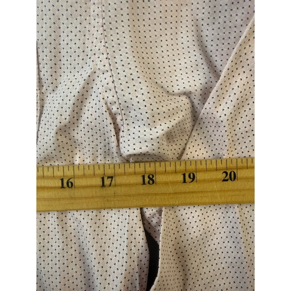 Banana Republic Mens Untucked Fit Oxford Shirt Pink Blue Micro Dot Size M